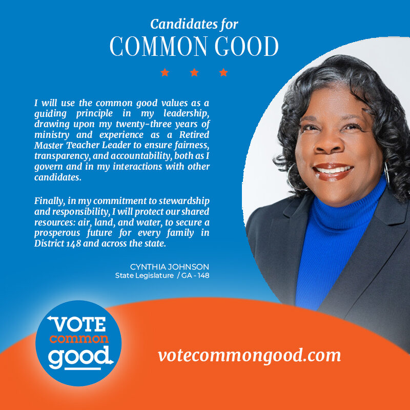 Vote Common Good endorsement of Cynthia Johnson