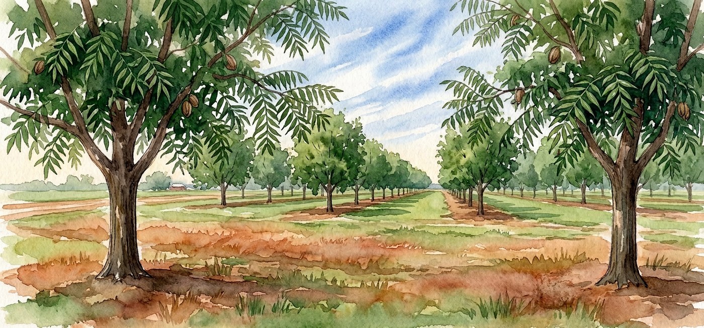 Pecan trees along Pitts Road, Houston County