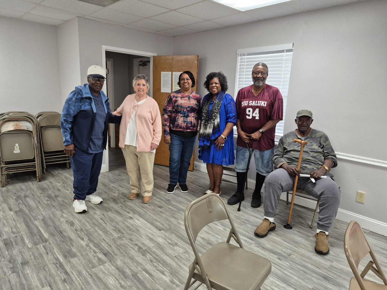 Cynthia Johnson with community members