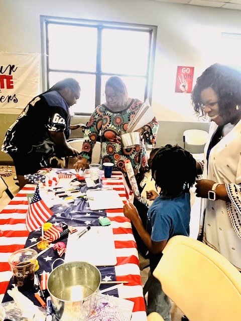 Families at a District 148 community event