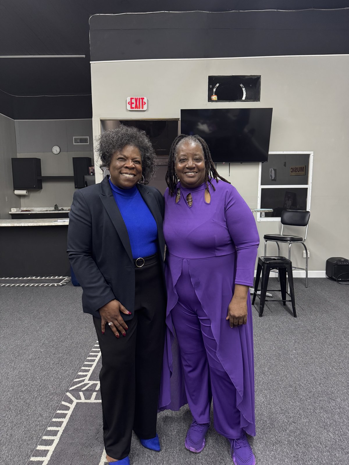Cynthia Johnson with a fellow community leader